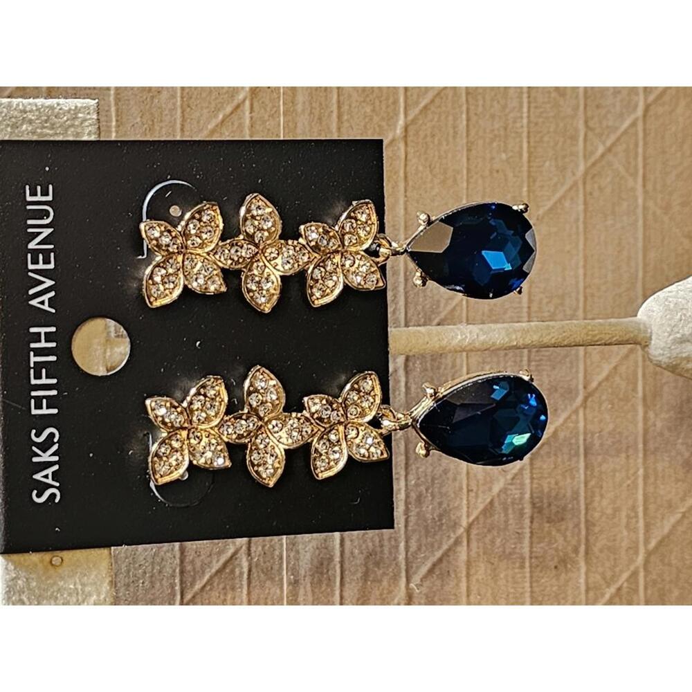 Saks Fifth Avenue Elegant Floral Drop Earrings